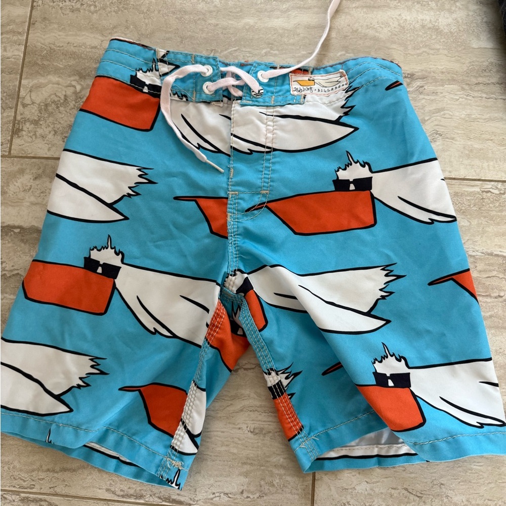 Billabong Kids Swim Trunks - Blue with Bird Design